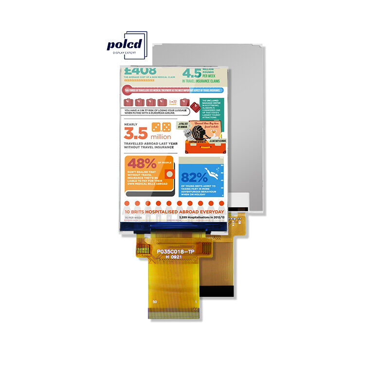 Polcd ILI9488 Màn hình Tft Lcd 12 0'CLOCK 3.5 Tft Lcd Raspberry Pi 48.96mm