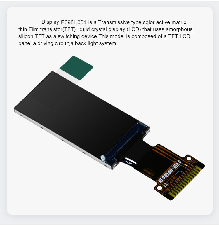 Polcd 0,96 Inch LCD Supplier 80 * 160 SPI Giao diện với góc nhìn IPS Custom FPC TFT Display Module
