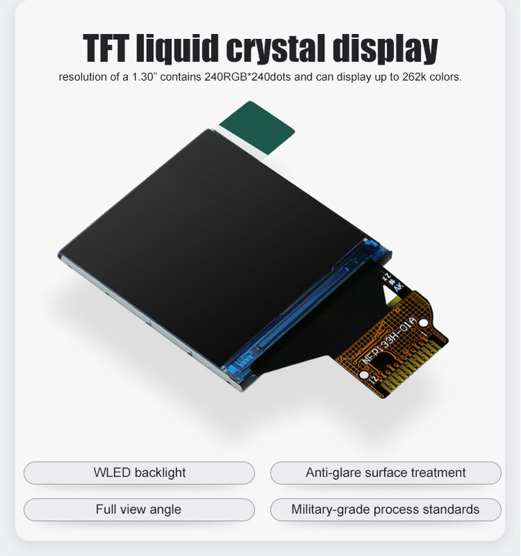 Polcd Square LCD Nhà sản xuất Kích thước nhỏ 240*240 SPI Interface IPS TFT 1.3 Inch LCD Display Panel
