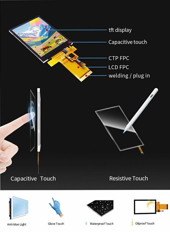 Polcd Custom Industrial 2.8 Inch RGB Display Panel Không thấm nước TFT Capacitive LCD Module với màn hình cảm ứng
