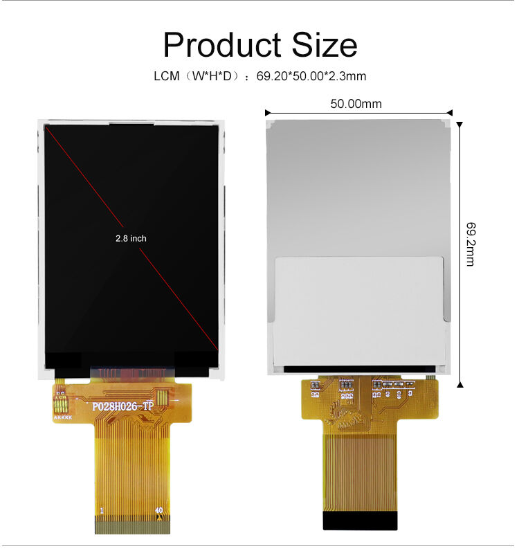 Mô-đun TFT 2.8 inch Polcd Độ phân giải 240x320 SPI Giao diện MCU ILI9341v TFT Transmissive Màn hình LCD 2.8
