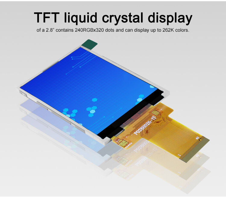 Mô-đun TFT 2.8 inch Polcd Độ phân giải 240x320 SPI Giao diện MCU ILI9341v TFT Transmissive Màn hình LCD 2.8