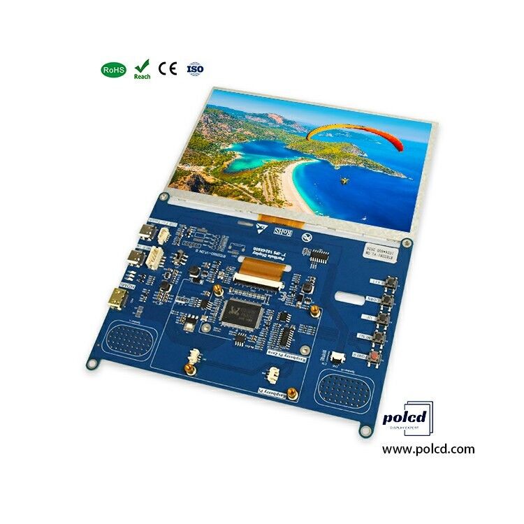 Polcd Độ sáng cao 7 Inch 1024x600 RGB LCD Drive Board RTD2281 với loa âm thanh cho màn hình ngoài trời công nghiệp