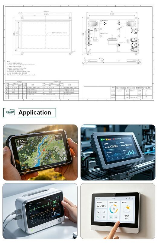 Polcd Độ sáng cao 7 Inch 1024x600 RGB LCD Drive Board RTD2281 với loa âm thanh cho màn hình ngoài trời công nghiệp