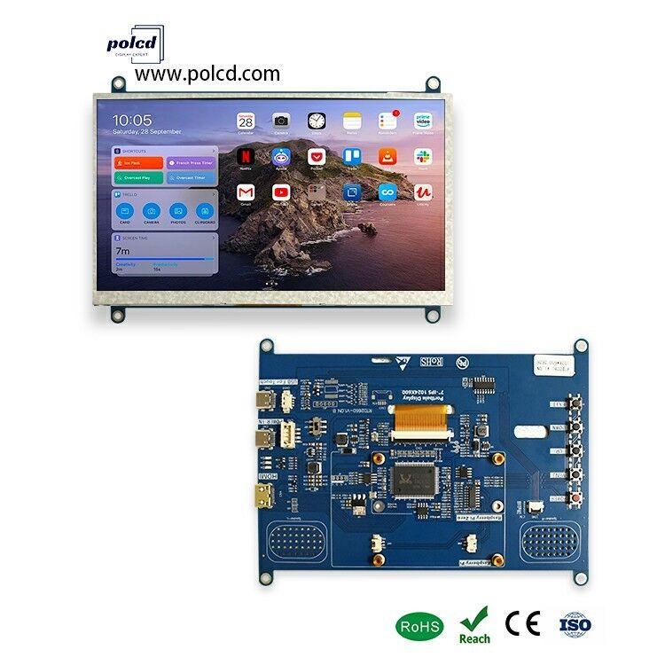 Polcd 7 Inch đa chức năng Universal LCD Driver Board Mini H-D-M-I Controller Board cho màn hình LCD TFT 1024x600