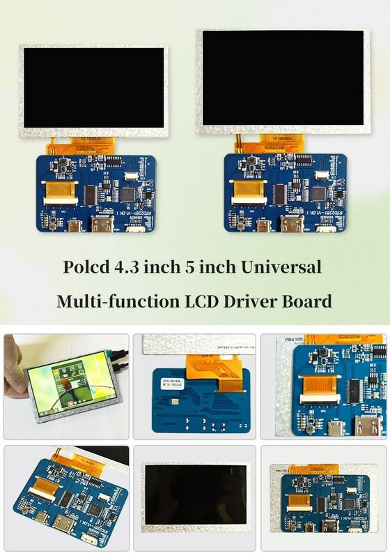 Polcd 4.3 inch 5 inch Đa chức năng HD-MI USB LCD Driver Board cho DIY Monitor Raspberry Pi Display