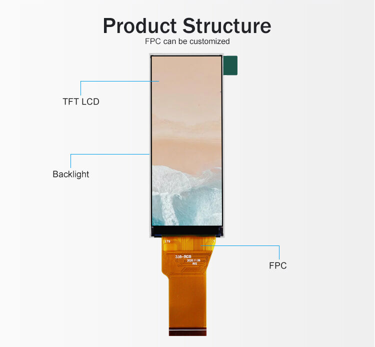 Polcd 3.2'' 3.2 inch 320x480 Loại dọc 350nits RGB SPI Interface ST7701S ic TFT màn hình LCD