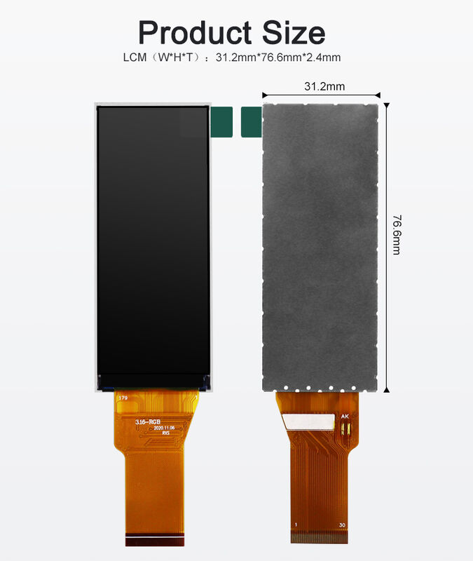 Polcd 3.2'' 3.2 inch 320x480 Loại dọc 350nits RGB SPI Interface ST7701S ic TFT màn hình LCD