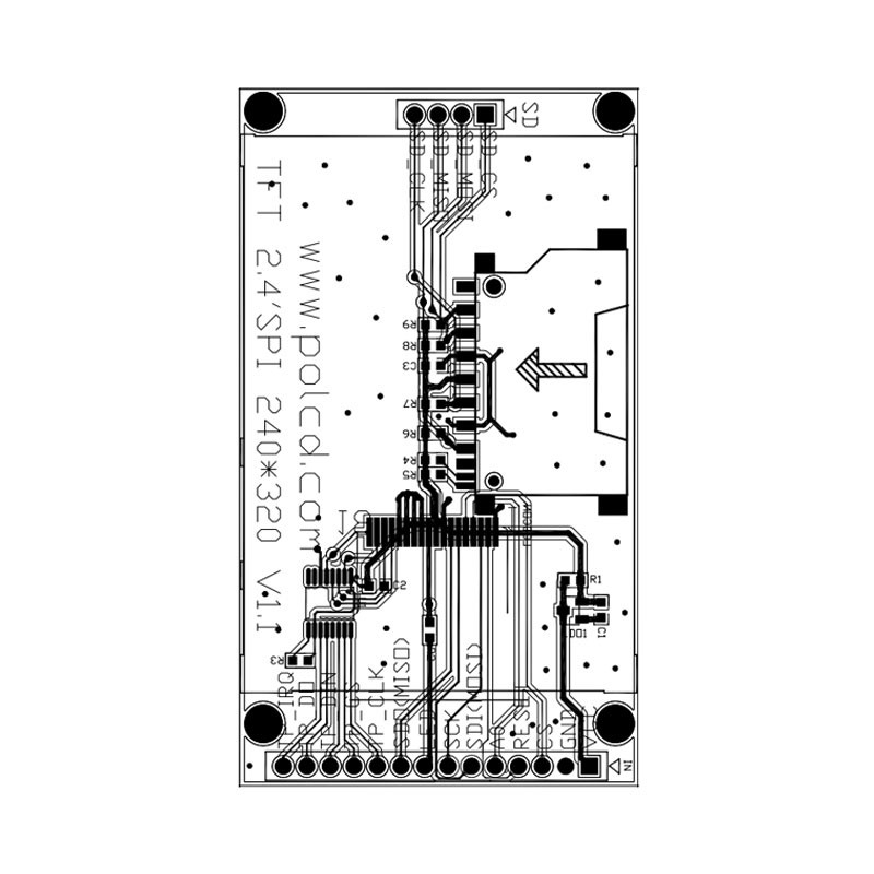 Polcd 18 Pin 260 NIT Màn hình Tft 2,4 inch Màn hình cảm ứng điện dung 240X320 Màn hình LCD