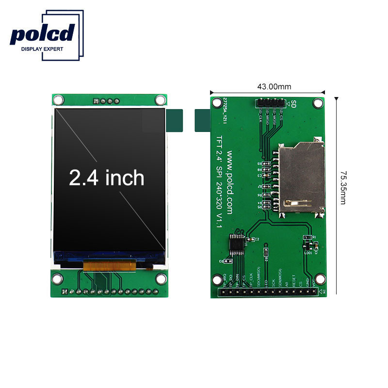 Polcd 18 Pin 260 NIT Màn hình Tft 2,4 inch Màn hình cảm ứng điện dung 240X320 Màn hình LCD