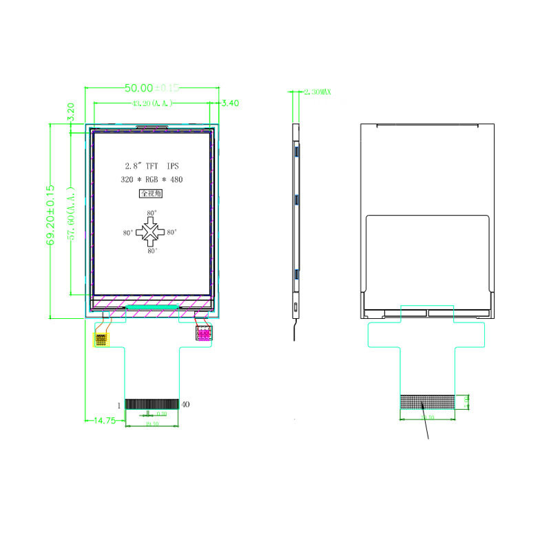 Polcd 4 Dây ST7789V IPS Màn hình LCD TFT 2.8 Mô-đun Spi Tft 240X320 Pixels