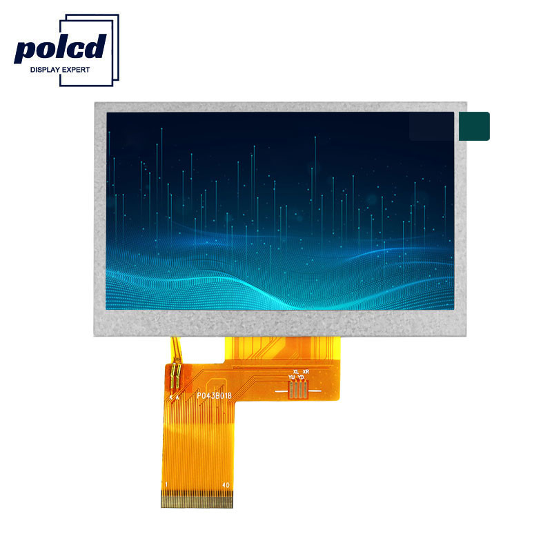 Độ sáng Polcd 300 Màn hình LCD Tft 4,3 inch Màn hình cảm ứng điện trở TFT 800X480