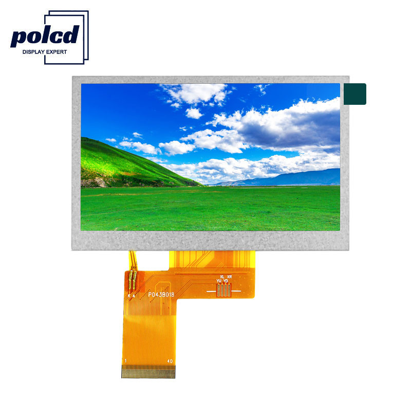 Độ sáng Polcd 300 Màn hình LCD Tft 4,3 inch Màn hình cảm ứng điện trở TFT 800X480