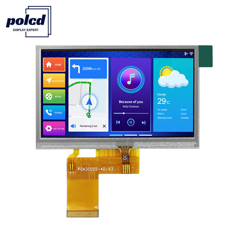 Polcd ILI6485 480x272 Màn hình LCD Tft Màn hình cảm ứng điện trở TFT 4,3 inch 40 Pin