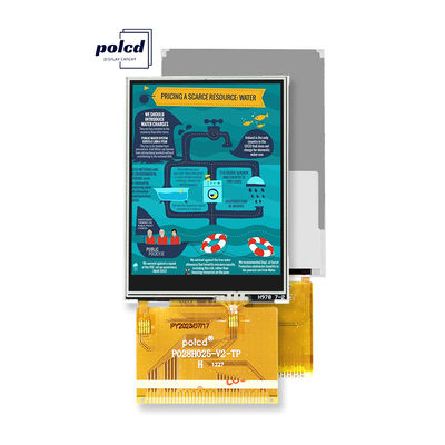 Polcd 2,8 inch Góc nhìn đầy đủ TFT LCD Màn hình cảm ứng Ánh sáng mặt trời Bảng điều khiển IPS có thể đọc được