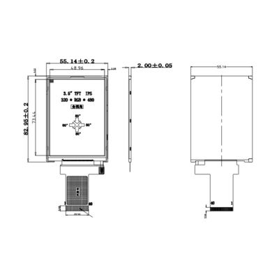 Polcd 350 Nit 800X480 Màn hình Ips 5 inch Màn hình 18 BIT RGB Ips Tft 153 * 153 Um